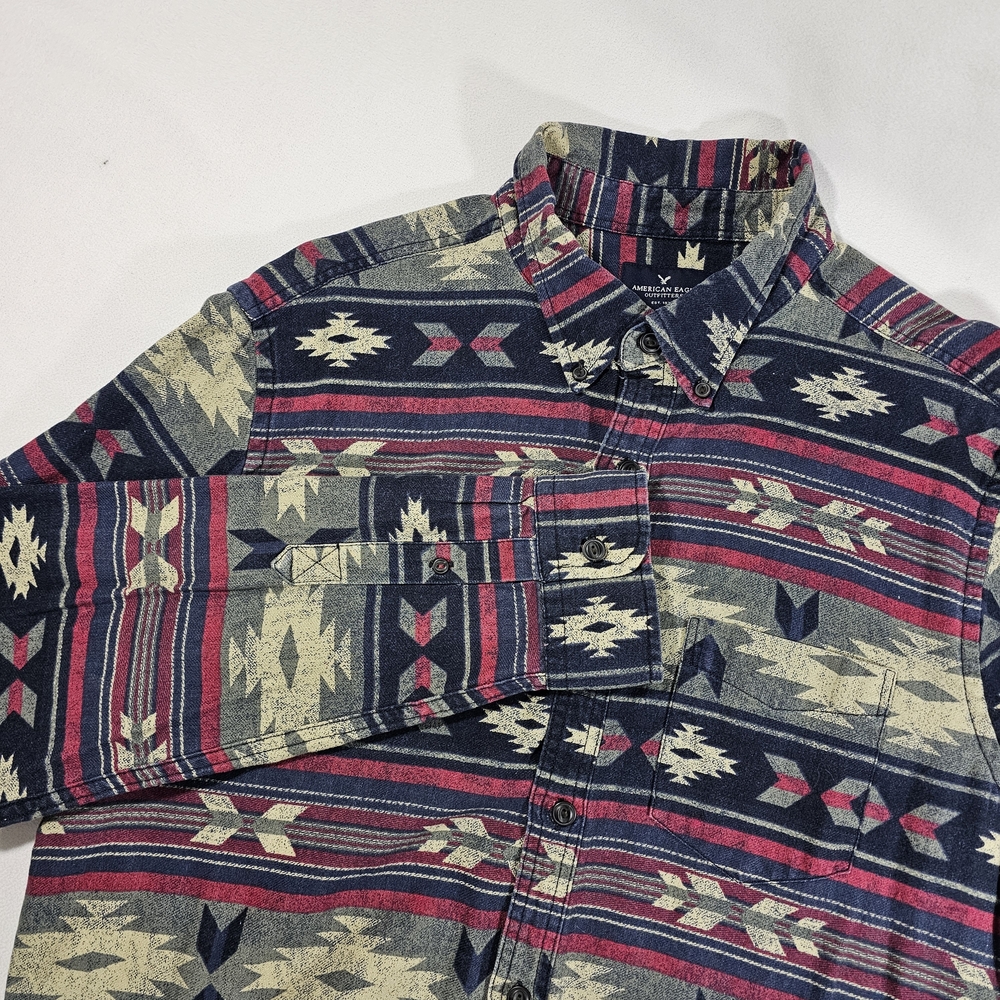 Patterned Button-Up Shirt - image 1